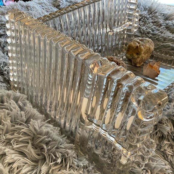 Vintage 1950s Set of Lead Crystal Serving Trays & Platters (2) - Picture 11 of 12